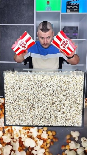 I Filled a 100L Aquarium With Popcorn… and Ate It 🍿