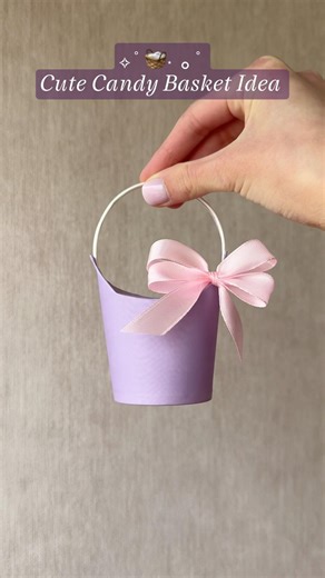 DIY Cute Candy Basket from Paper Cup 🧺🥹 #shorts #diy #wrap #craft #gift #giftideas