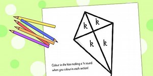 /k/ Sound Production Kite Colouring Sheet