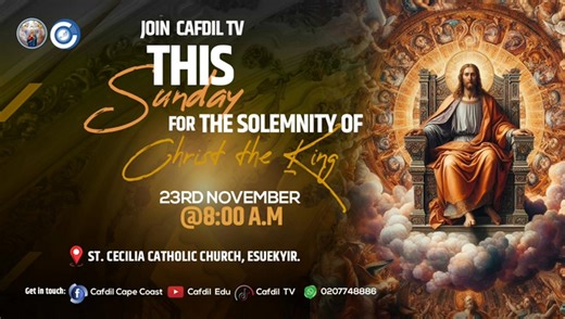 29 reactions | Join us this morning let's crown Jesus Christ as King of all kings | Cafdil Cape Coast | Facebook