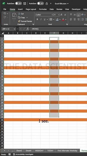 Use #Excel #MOD and #ROW #Functions to #conditionalformatting Every Third #Row #shorts