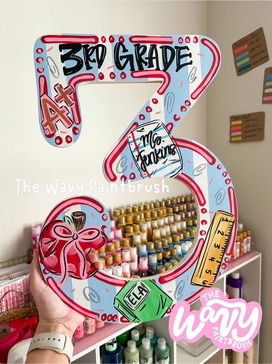 Custom Handpainted Grade Number for Teachers (Customizable)