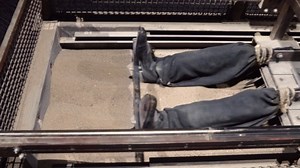 6.4K views · 24 reactions | One of the coolest parts of our Sherlock exhibit is dragging the body! Study the marks left in the sand and see if it matches the crime scene.  Solve the murder mystery this weekend at The International Exhibition of Sherlock Holmes! Learn more: https://bit.ly/2qeGh3b | Liberty Science Center | Facebook