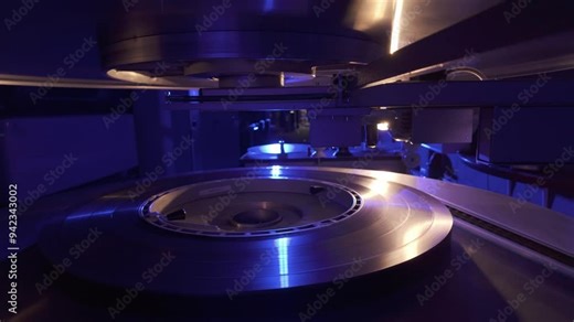35mm Film in a movie theater during a performance running through a cinema projector. Retro projection with real film. Projection room in a cinema