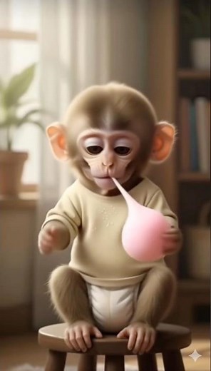 His first mochi ever… and he’s SHOOK 😭🍡🐒