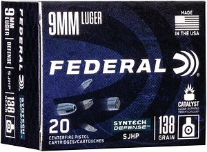 Federal Syntec 9MM 138 Grain Synthetic Jacketed Hollow Point Luger Ammunition, 20-pk | Canadian Tire