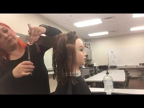 State Board Cosmetology Practical Exam-90° Layered Haircut (with Razor)