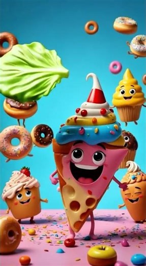 Epic Food Battle for Kids! 😂🍔🍕#foodfight #funforkids #kidsanimation #funny #cute #cartoon