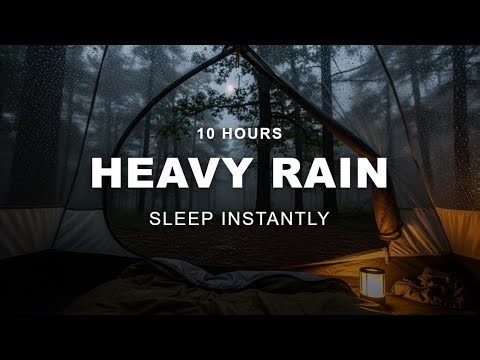 Heavy Rain & Rolling Thunder on Tent Cozy Camping Ambience for Deep Sleep