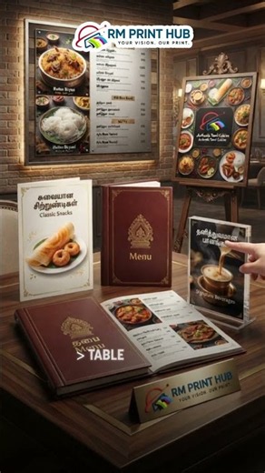 Professional Menu Card Printing for Restaurants | RM Print Hub