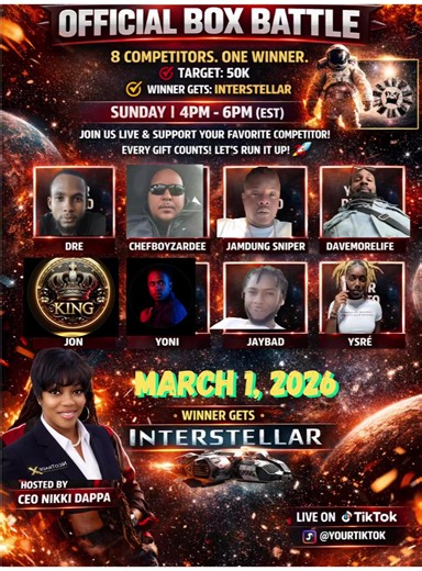 MONTHLY OFFICIAL BOX BATTLE - PART 1 SUNDAY MARCH 1, 2026 🇺🇸4PM (EST) 🇯🇲4PM 🇬🇧8PM 🇪🇹11PM To participate in April Box Battle please send message. @Jamdung sniper @💫💫YONI to @wadodo77 TWD🥷💨 @Ĵoñ@🇯🇲🔱🌹🌹 @🇫🇷👑Dre👑🇯🇲🇩🇴 @YsRé @🇯🇲1jaybad🇰🇾 @🪢🌐💸ChefBoyZarDee_💸stampz💸 @davemorelife71ORG