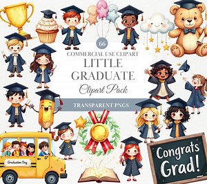 Preschool Graduation Clipart, Cute Kids Graduation PNG, Diploma, Graduation Hat, Kindergarten Digital Download - Etsy Australia
