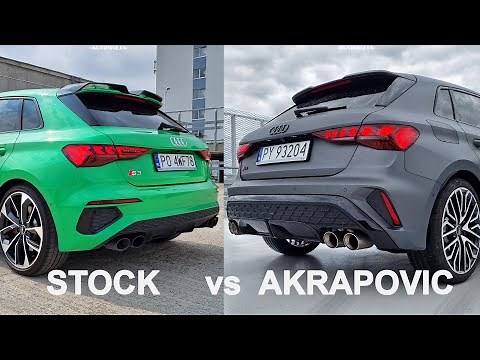 Audi S3 Akrapovic vs Stock Exhaust sound comparison