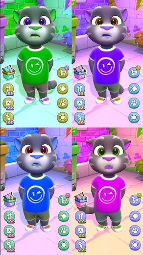 Talking Tom Cat Four Screen Multiple Gameplay #talkingtom