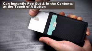 Slim Aluminum Minimalist Metal Wallet, RFID Blocking Pop Up Wallets, Slim Wallet For Men, 14+ Cards + 2 Cash Bands Holder