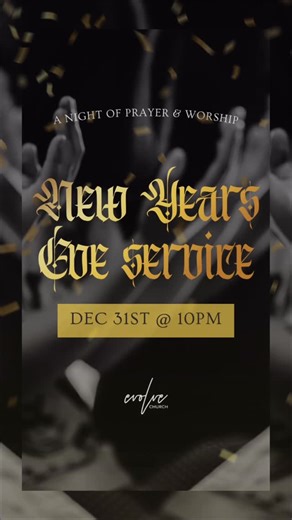 Evolve Church on Instagram: "We’re stepping into the New Year in freedom! Join us for our New Year’s Eve Service tomorrow night 12/31 at 10pm🙏🏽🎉 FAQ: -What can I expect? Amazing worship, a powerful word, & breakthrough🙌🏼 -Do I need to register? No tickets or registration necessary! -Will there be children’s chuch? There will be no Next Gen or kid’s play area. But bring the family out & join us for an incredible night! 📍Evolve Church | 6550 N 76th St Milwaukee, WI"