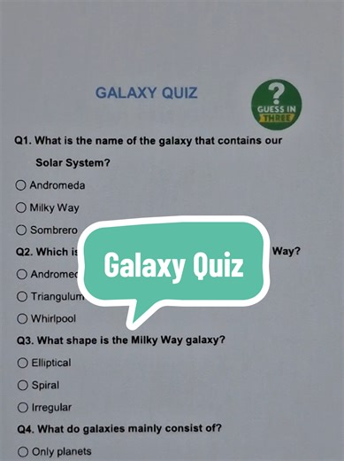 Test Your Knowledge with the Galaxy Quiz