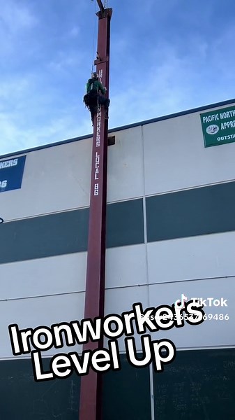 Ironworker Apprentices Climbing Columns Without Burning Out | Union Strong