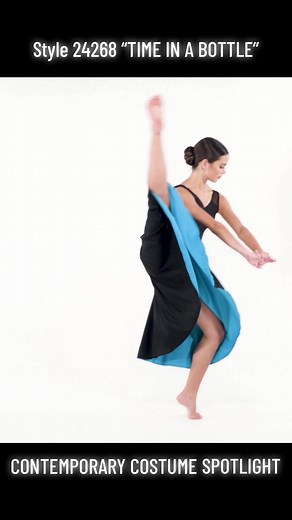 A modern dress with a pop of color - the perfect costume for your contemporary dancers! #dancecostume #dancewear #costume #dancer #contemporarydance