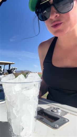 If you sneak your own beer on the course the last thing you do is give the cartgirl your trash! 🤦🏻‍♀️😂😭 #bevcart #drinks #thedukegolfcourse #cartgirl #ranchwater