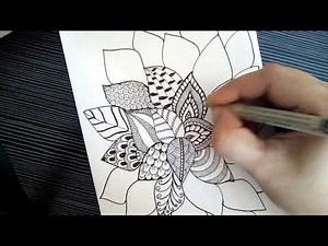 Zentangle on Bundle of Leaves || Easy Zentangle pattern for Beginners || Zentangle Art || Zen-Doodle