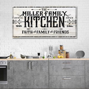 Kitchen Sign Custom | Kitchen Wall Art | Kitchen Family Sign | Farmhouse Kitchen Sign | Personalized Kitchen Décor | Large Kitchen Sign - Etsy