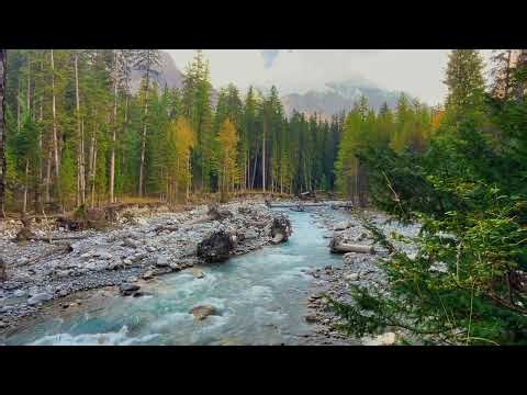 4K White River Ambience – Canadian Rockies 🌊 Mountain Nature Sounds for Sleep, Study & White Noise