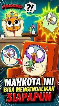 👑 Mind Control Magic Crown! Cat vs Penguin Funny Cartoon Viral ⚡🤣