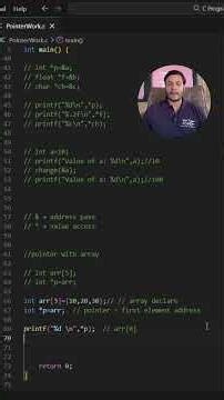 Pointer with Array explained in 30 sec 🔥 | Arrays & Pointers Explained | Easy for Beginners #coding