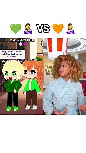 #ninjagolloyd + #ninjagokoko 💚👩‍🍼 vs ‪@marrkadams89‬ 🧡👩‍🍼 || NINJAGO || GACHA LIFE 2 || MEME 😂😈☠️