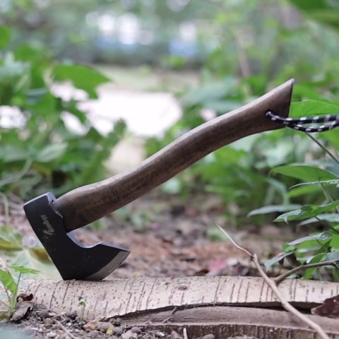15" Camping Hatchet Axe - Camping Axe with 1045 High Carbon Steel - Hatchet Axe with Sheath - Bushcraft Axe with Handle - Splitting Hatchet for Chopping Wood - Hatchet Axe for Camping