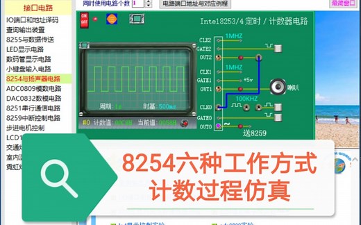 微机原理：8254六种工作方式计数过程仿真