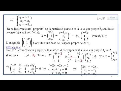 Diagonalisation: Calcul de polynôme caractéristique, des valeurs et des vecteurs propres.