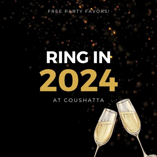 1.1K views · 24 reactions | 壟 The countdown to the new year is on! Join us Sunday night for the 2024 New Year’s Eve Celebration! Enjoy FREE party favors, live music & dancing, and a⁠ champagne toast with a confetti blast at midnight. Visit our website for details! https://bit.ly/3RyIjIU | Coushatta Casino Resort | Facebook