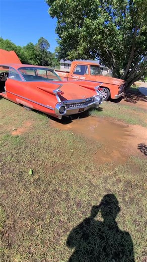 Perfect day for a rip in the cadillac and a old cessna | Shady Nook Classics