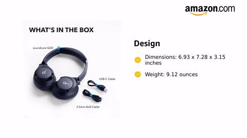 Soundcore by Anker Q20i Hybrid Active Noise Cancelling Headphones, Wireless Over-Ear Bluetooth, 40H Long ANC Playtime, Hi-Res Audio, Big Bass, Customize via an App, Transparency Mode