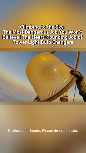 Climbing to the Sky: The Most Dangerous Job You Won't Believe! The Heart-Pounding Job of Tower Light Bulb Changers. #FYP #worker #jobs #HighPayingJobs #HighPayingJobs #TowerMaintenance #TowerClimbers #DangerousJobs #RiskyProfessions #adventurous