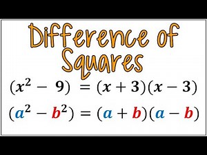 Using the Difference of Two Squares to Factor & Solve