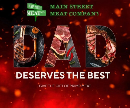🔥 Let Dad MEAT His Match – Father’s Day at Main Street Meat Co. 🔥 This Father’s Day, give Dad what he really wants — steak. And not just any steak… We’re talking 30 Day Dry-Aged USDA Prime Ribeyes, rich with bold, buttery flavor and aged to perfection just in time for Dad’s big day. 🎯 Also available: 🥩 USDA Prime Grade Boneless Ribeyes 🪓 Massive Tomahawk Steaks worthy of a grill king 💥 These premium cuts are the ultimate way to celebrate Dad — whether he’s firing up the grill or you’re coo