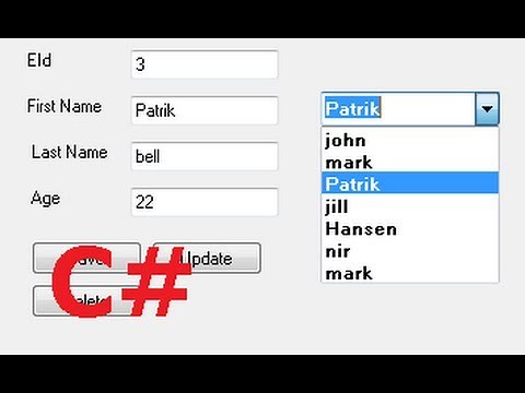 C# Tutorial 11:Database values in textbox if select Combobox