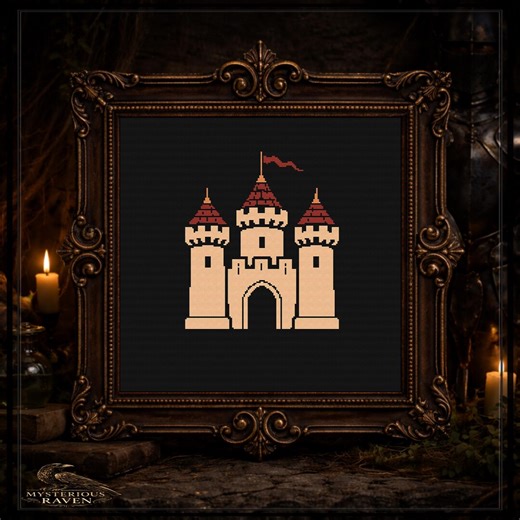 Medieval Castle Cross Stitch Pattern | Fortress Embroidery PDF - Etsy