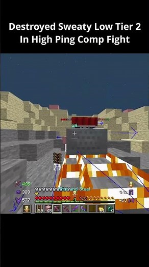 sweaty low tier 2 couldnt keep up against noob high tier 3 #cart #pvp #shorts #minecraft