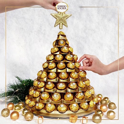 Unwrap merry moments around your very own Ferrero Rocher Christmas Tree. Now available in a Limited Edition 96-pc Giant Pyramid. Exclusively at selected Cold Storage outlets. (while stocks last) | Ferrero Rocher