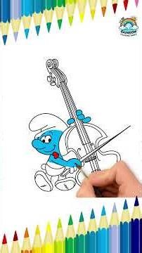 The Smurfs Music Coloring Page for Kids | Cute Cartoon Fun