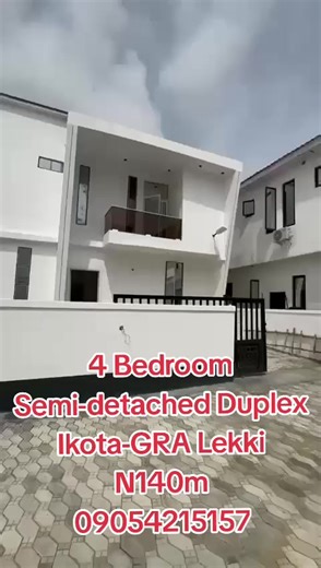 4 Bedroom Semi detached Duplex at Ikota, Lekki, Lagos. Title: Governor's Consent Price: ₦140m Features - All rooms ensuite - Fitted kitchen - Gas cooker - Heat extractor - Chandelier - Ample parking space - Walk-in Shower - Walk-in closet - Bathtub - Wardrobe - Water heater - Interlocking stones compound - Serene and secure environment To schedule a viewing, Call/WhatsApp/DM 09054215157 #winniealfredproperties #ikotaduplex #duplexinikotaforsale #ikotalekki #houseinlekkiforsale