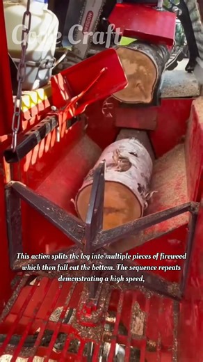 Automated Firewood Processing Machine in Action