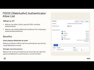 Allow List for FIDO2 (WebAuthn) Authenticators | Okta Demo