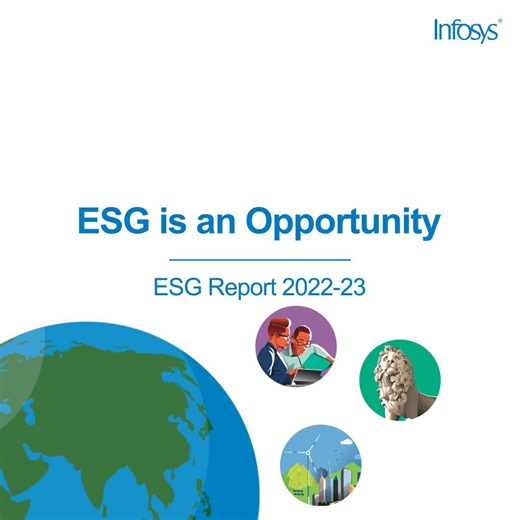 At Infosys, whether it is leading from the front and being carbon neutral for the fourth consecutive year, or driving digital reskilling to impact 8.5 million lives, we’ve been navigating our next in terms of creating a hopeful, progressive shared future. Here’s a preview into a few key highlights from our recently released ESG Report 2022-23 - infy.com/42NEK46 #InfosysESG | #ESGIsAnOpportunity | Infosys