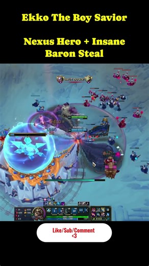 Ekko The Boy Savior - Insane Nexus Save + Baron Steal To Win
