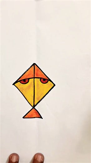 How to draw kite 🪁 step by step #drawing #kitedrawing #kiteflying #kite #shorts #viral